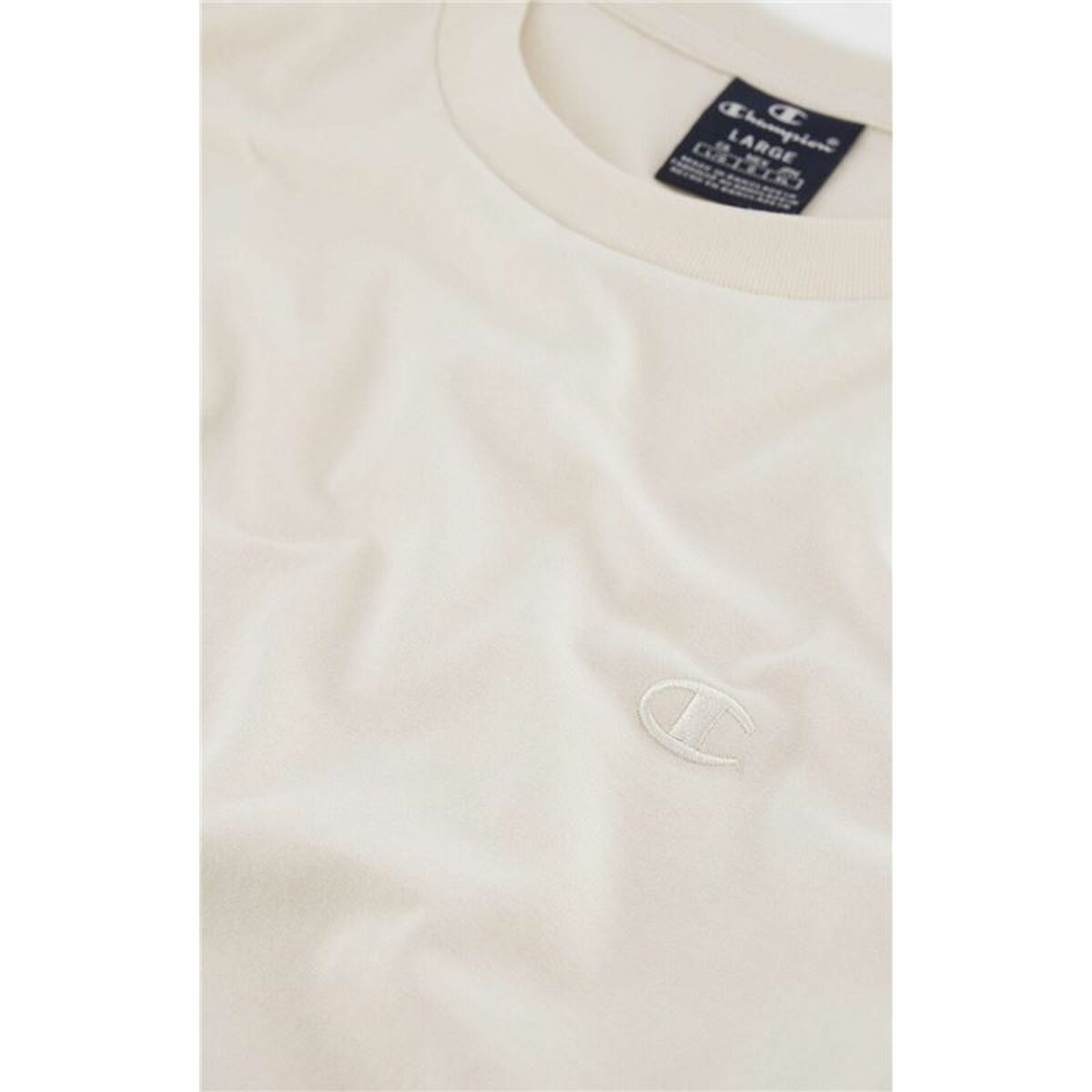 Maglia a Maniche Corte Uomo Champion Crewneck Beige